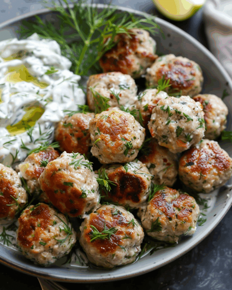 Greek Turkey Meatballs with Tzatziki Sauce