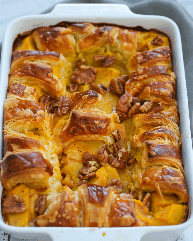 Pumpkin Croissant Breakfast Casserole