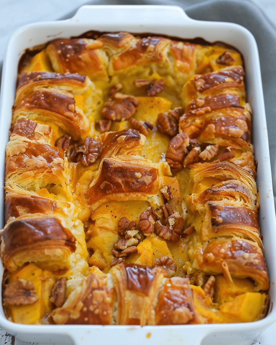 Pumpkin Croissant Breakfast Casserole