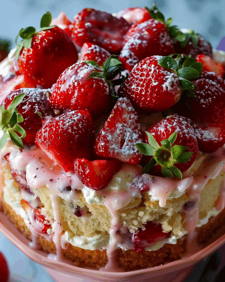 Strawberry Earthquake Cake