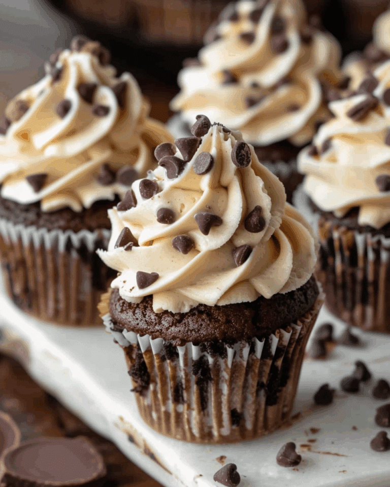 Chocolate Cookie Dough Stuffed Cupcakes