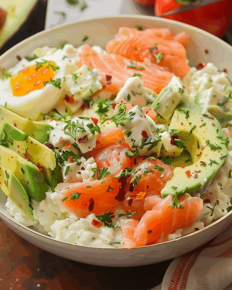 Cottage Cheese Salad With Smoked Salmon & Avocado