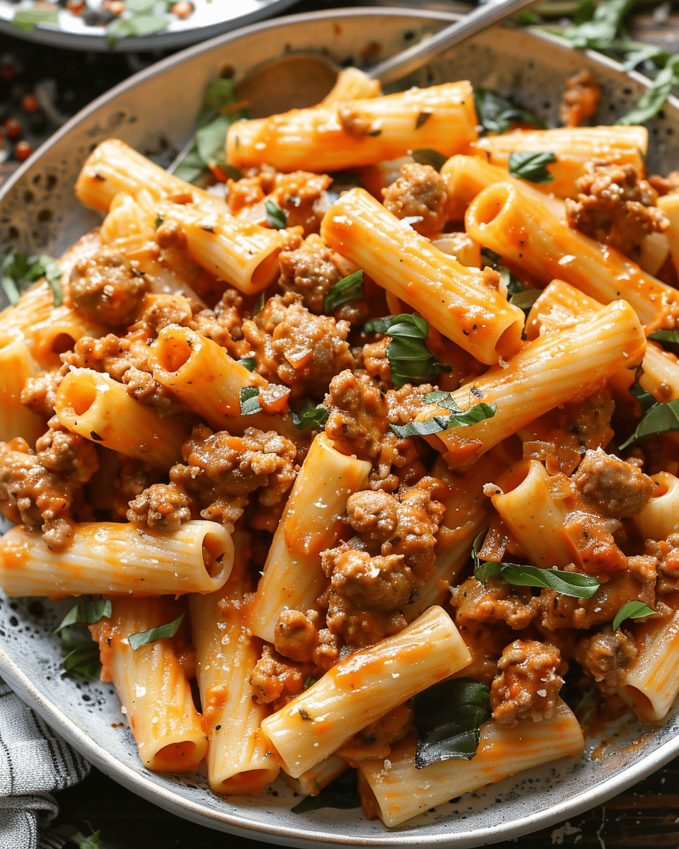 Creamy Sausage Rigatoni