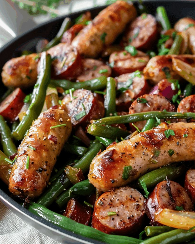 One Pan Sausage Green Beans Recipe