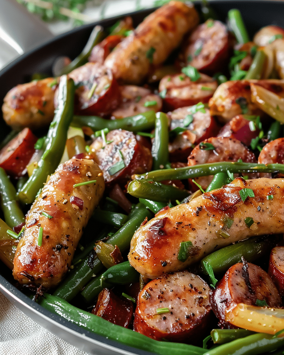 One Pan Sausage Green Beans Recipe