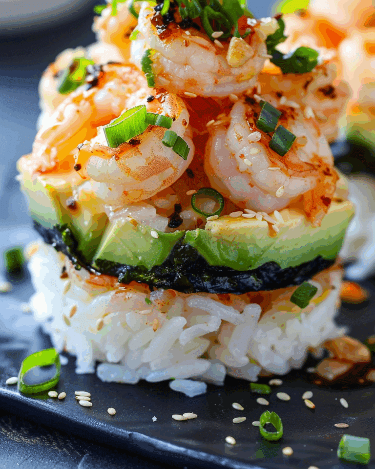 Spicy Shrimp Sushi Stacks