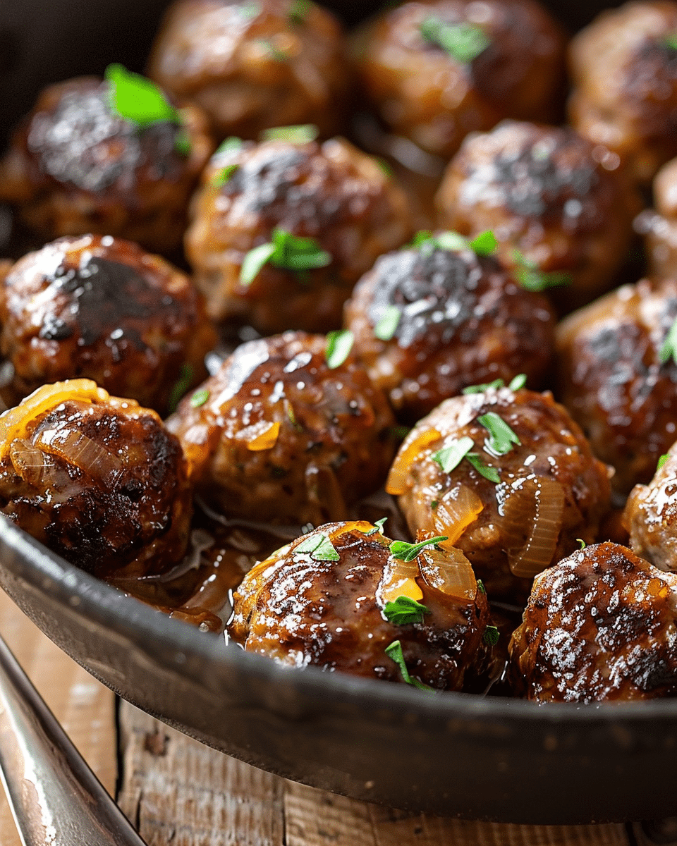 French Onion Meatballs