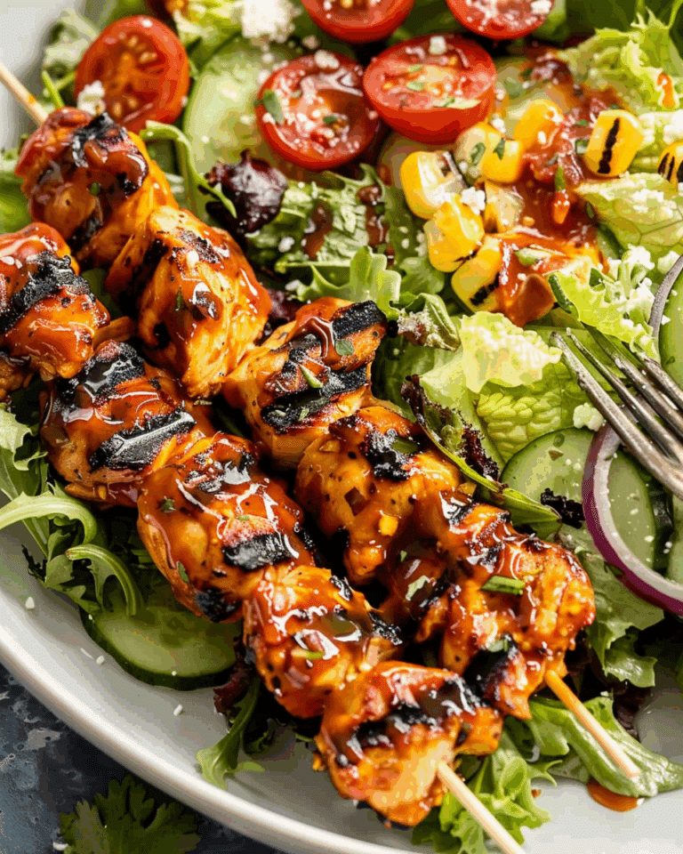BBQ Chicken Skewer Salad