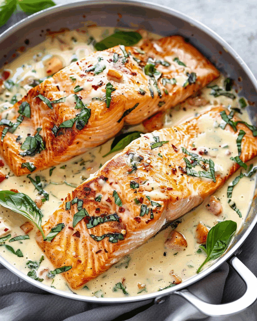 Creamy Garlic Butter Tuscan Salmon