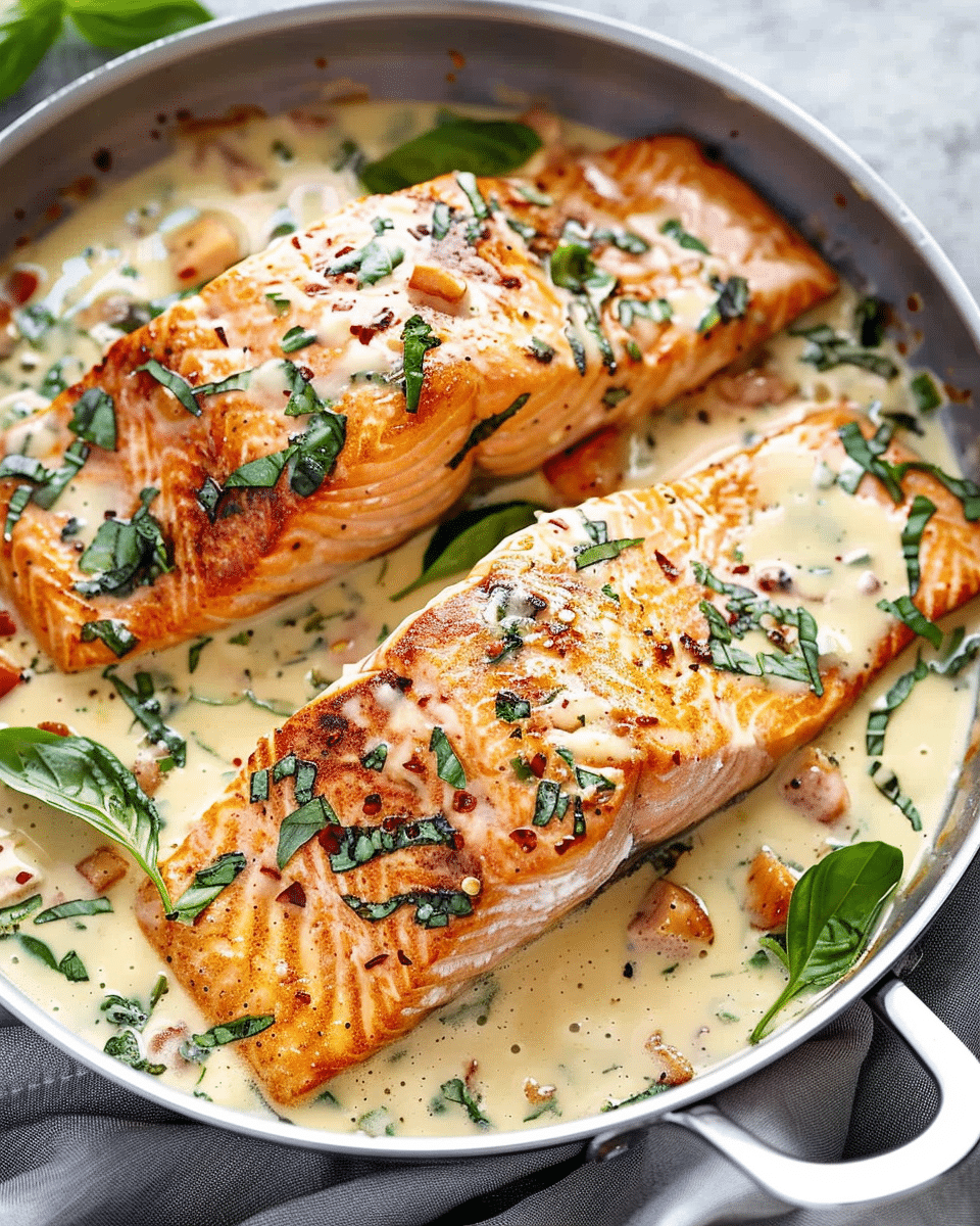 Creamy Garlic Butter Tuscan Salmon