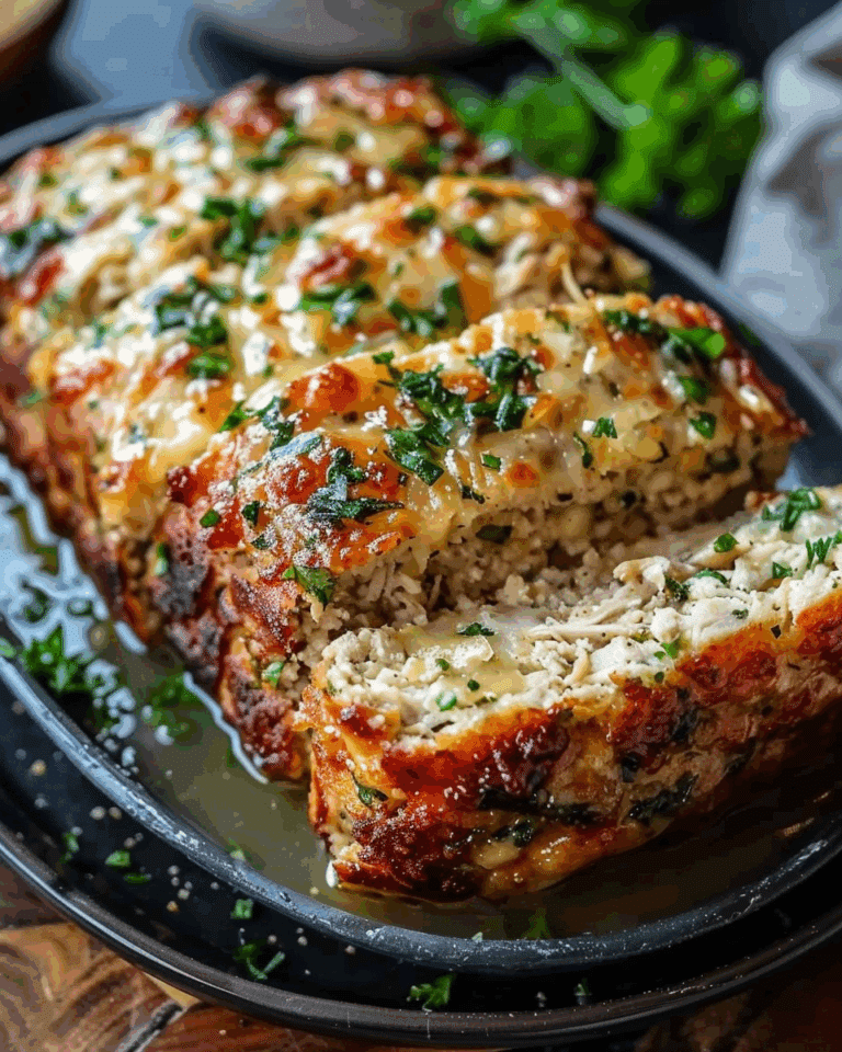 Melt-in-Your-Mouth Garlic Parmesan Chicken Meatloaf