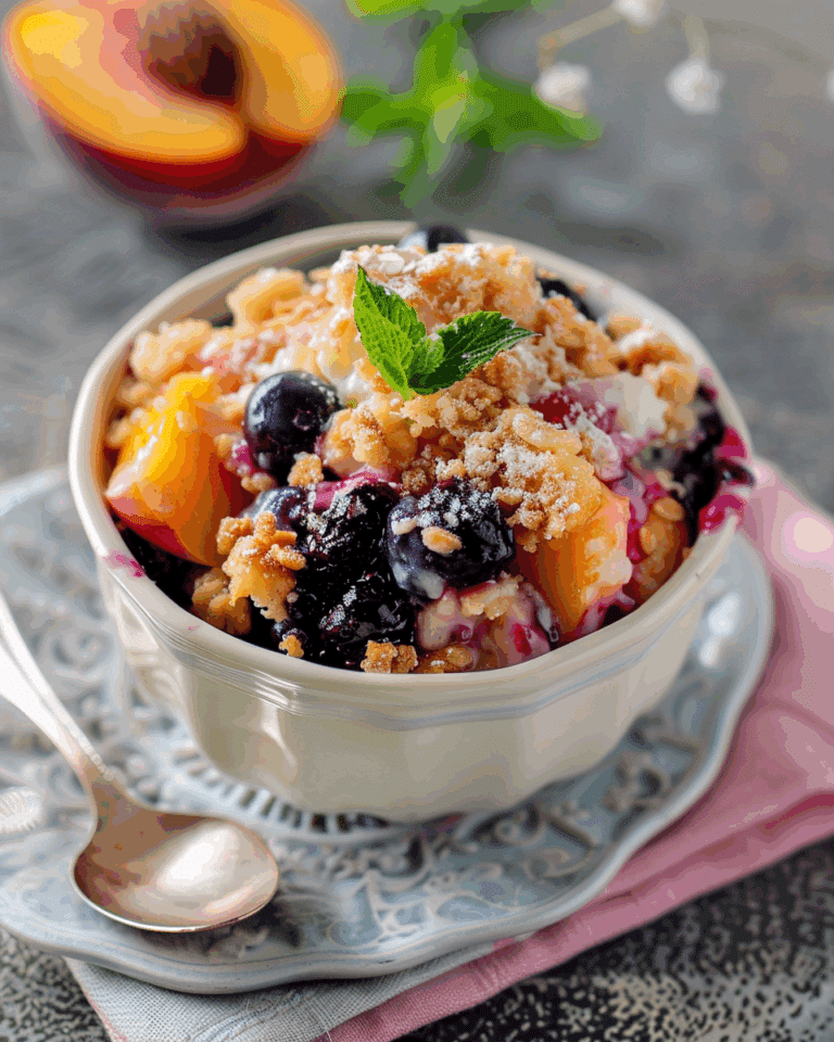 Old Fashioned Peach Blueberry Dessert