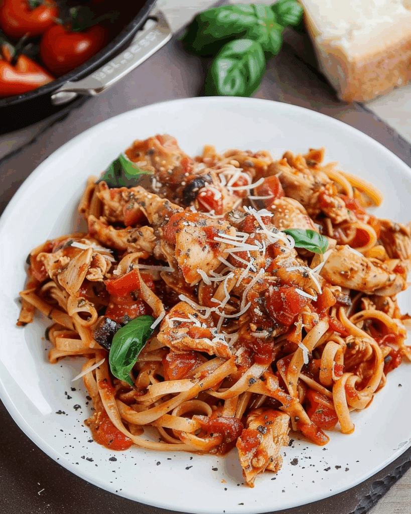 Skillet Bruschetta Chicken Pasta