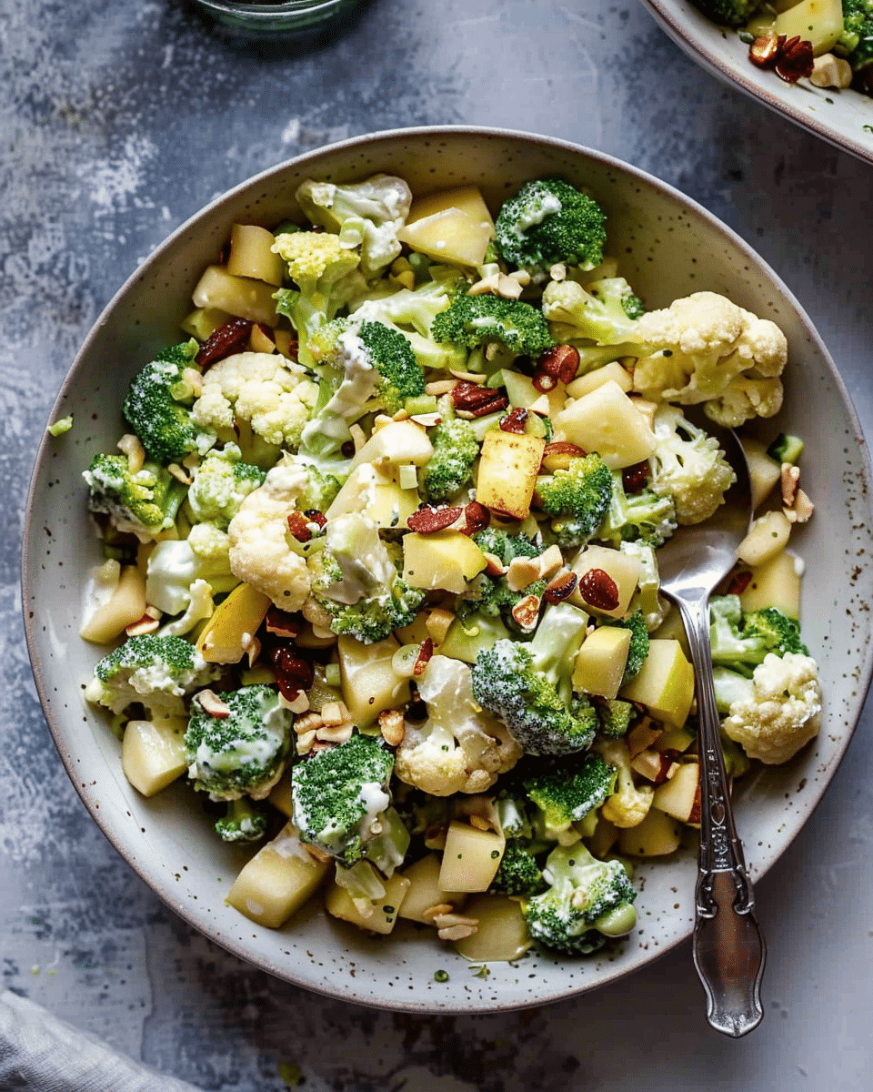 Apple Broccoli Cauliflower Salad