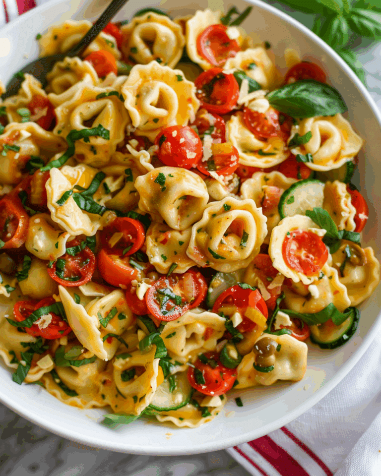 Cheese Tortellini with Summer Veggies