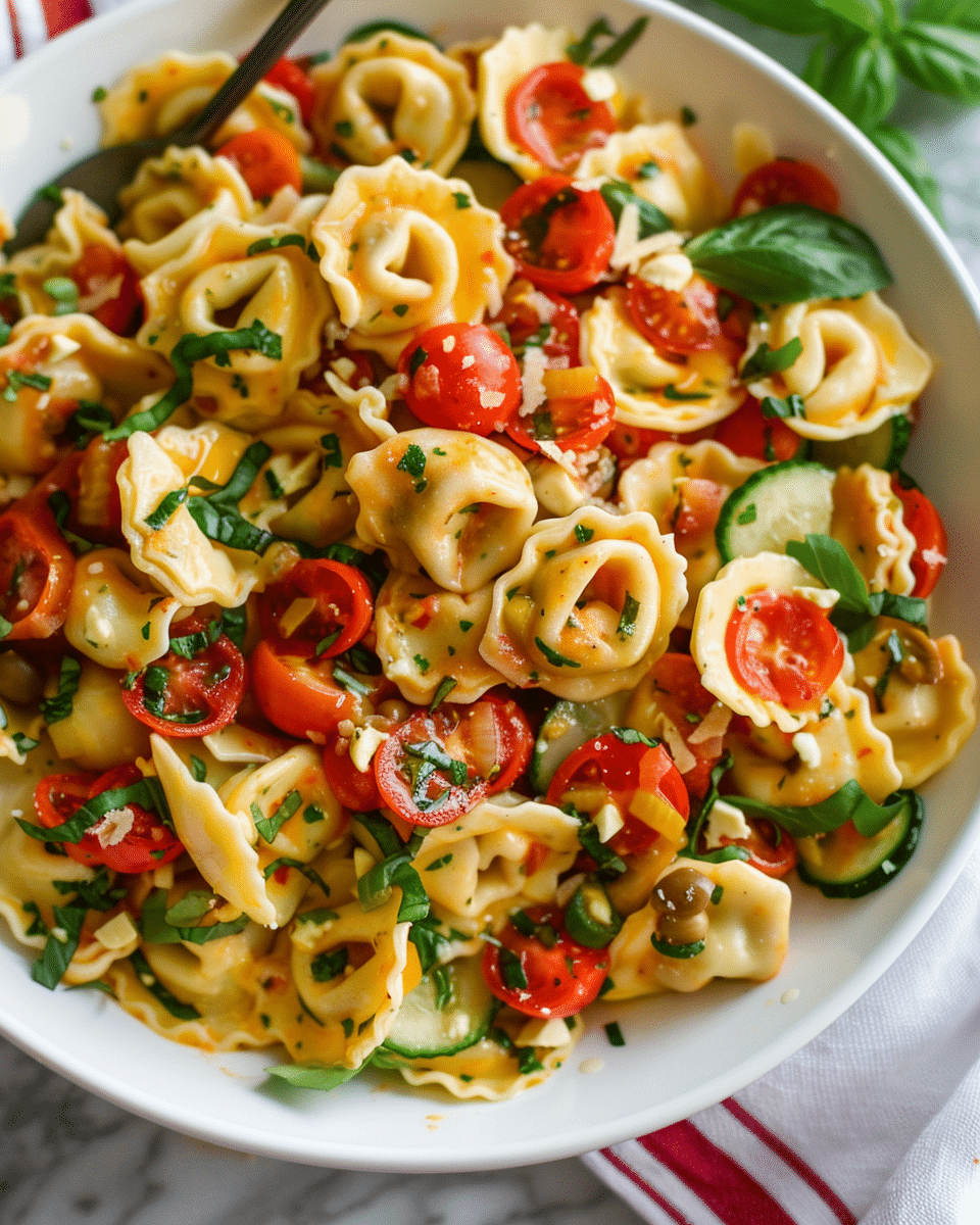 Cheese Tortellini with Summer Veggies
