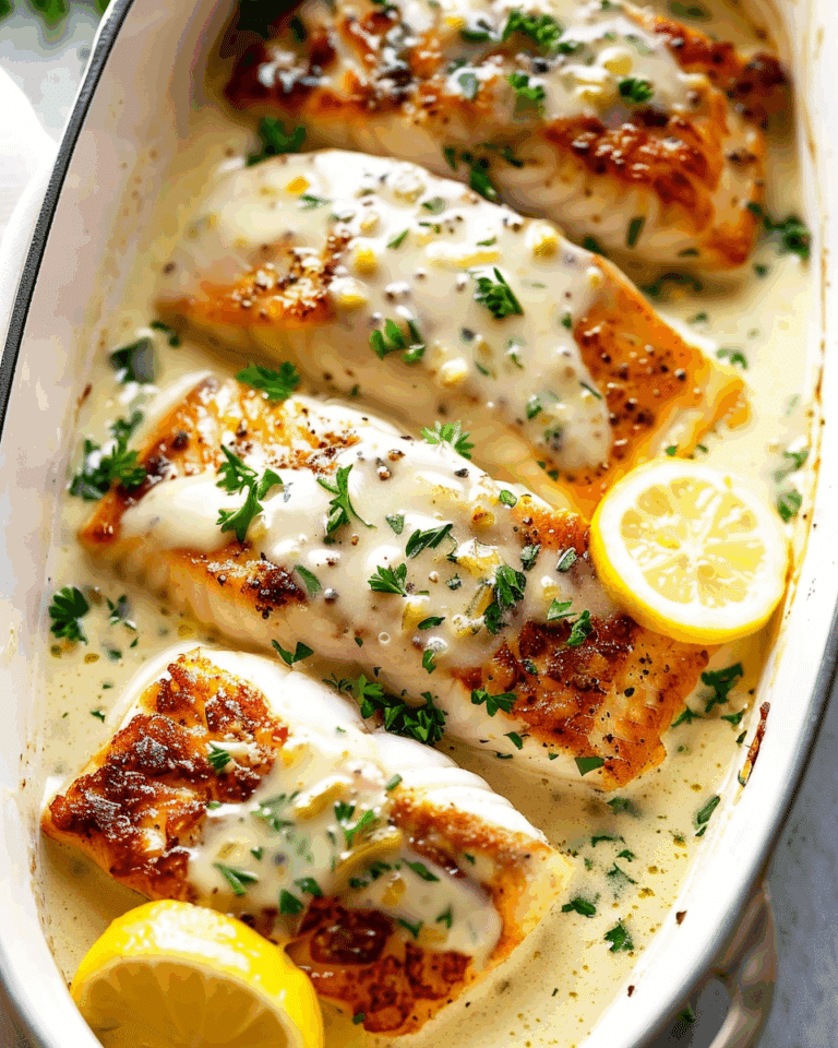 Mahi in Lemon Garlic Cream Sauce