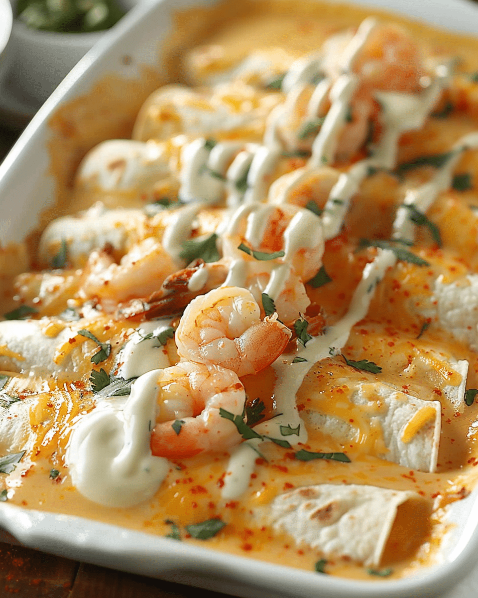 Shrimp Enchiladas with Cream Sauce