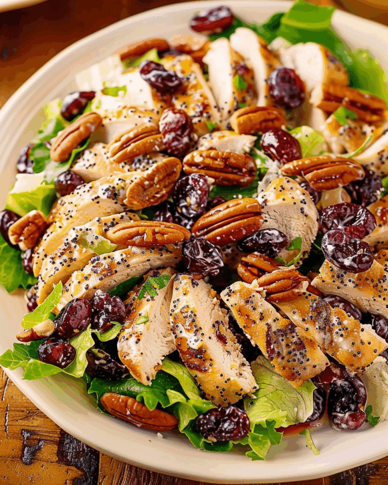 Cranberry Pecan Chicken Salad with Poppy Seed Dressing