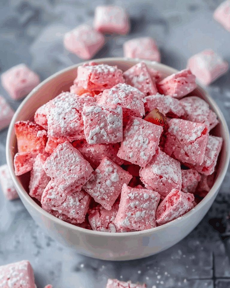 Easy Strawberry Shortcake Puppy Chow