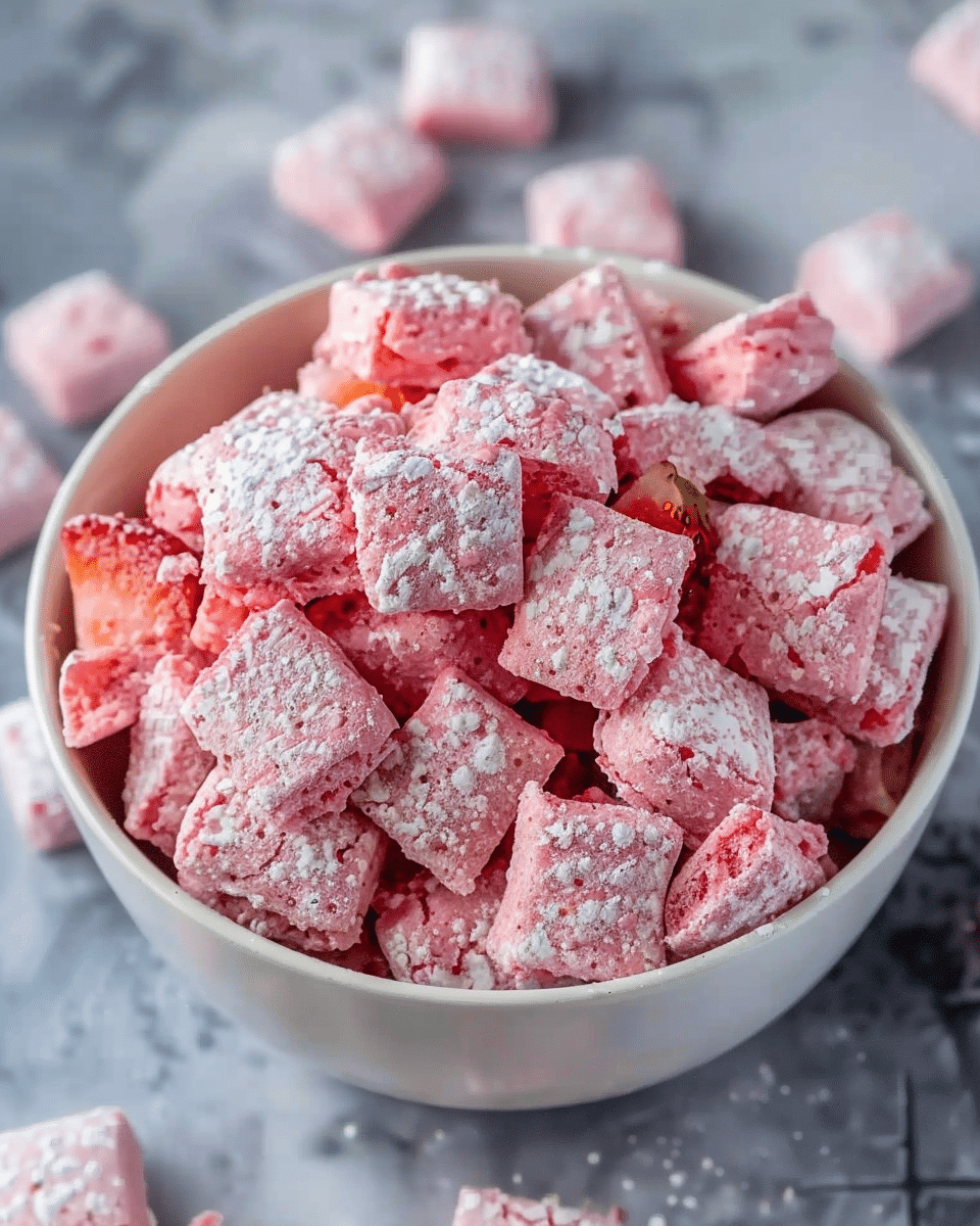 Easy Strawberry Shortcake Puppy Chow