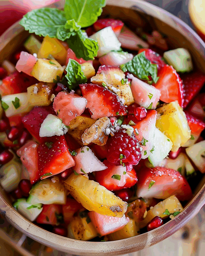 Healthy Fruit Salsa with Cinnamon Sugar Pita Chips