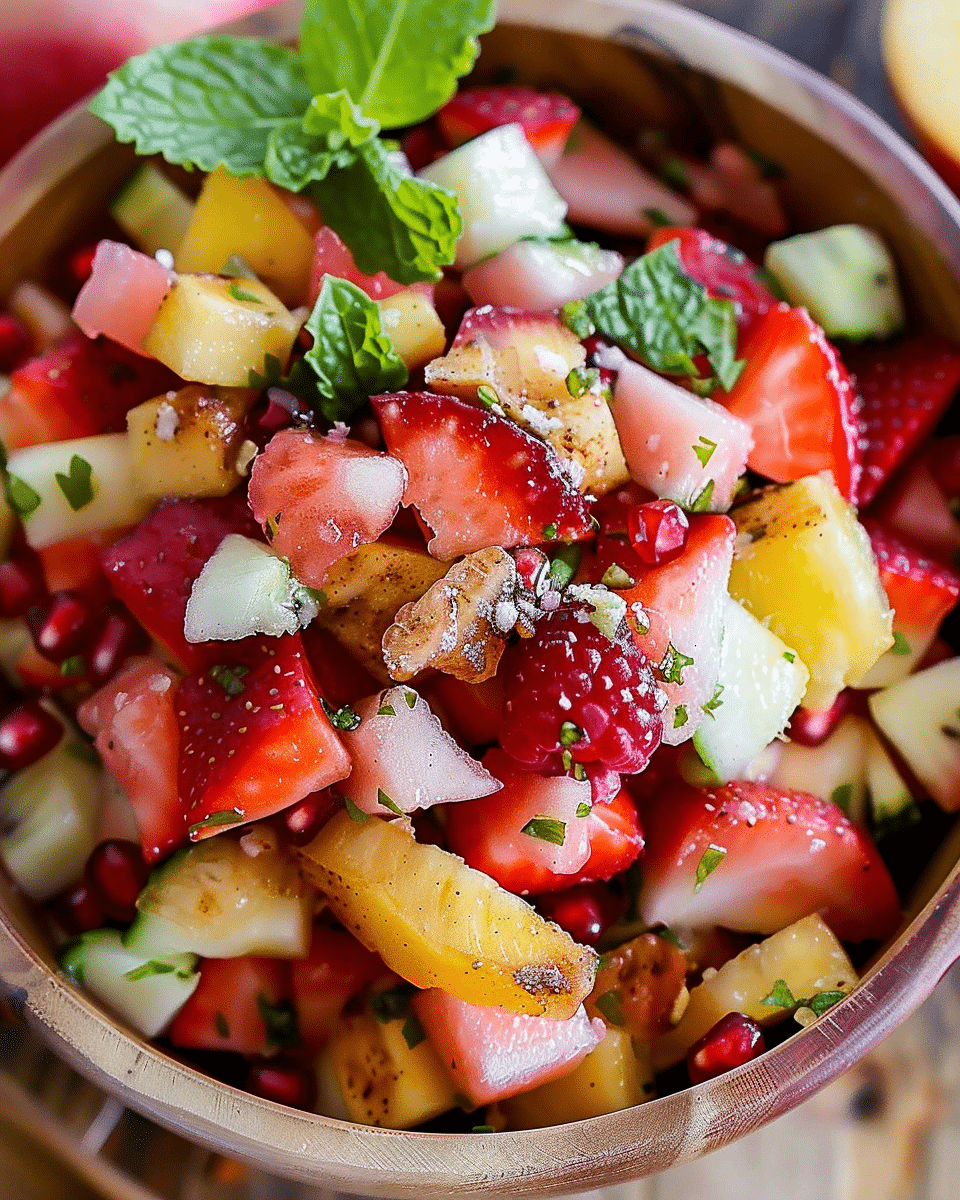 Healthy Fruit Salsa with Cinnamon Sugar Pita Chips