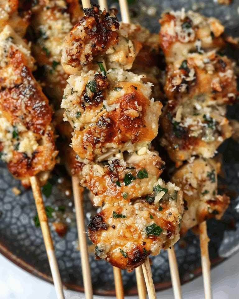 Garlic Parmesan Chicken Skewers