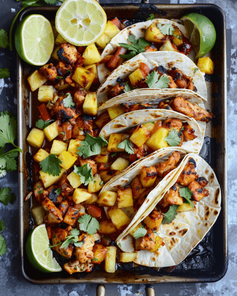 One Pan Chicken & Pineapple Tacos