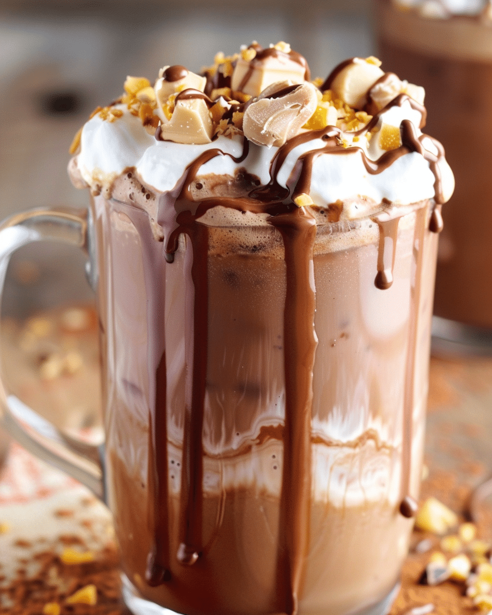 Peanut Butter Frozen Hot Chocolate