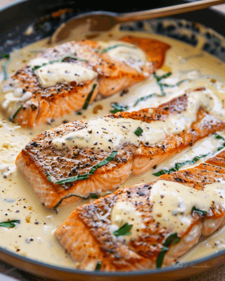 Tuscan Salmon with Parmesan Cream Sauce