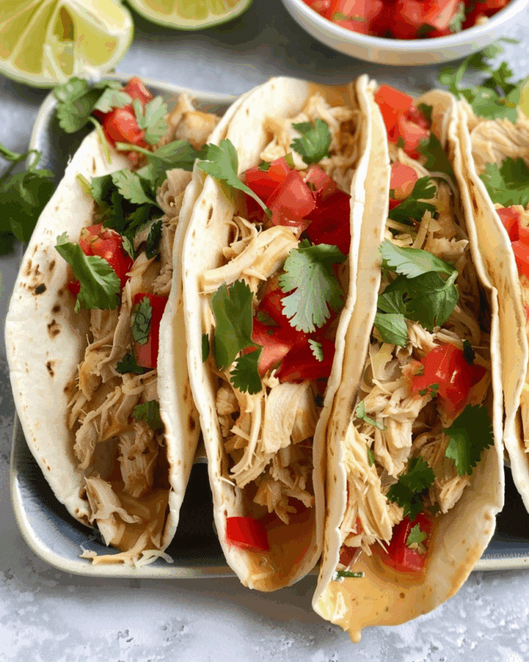 Creamy Crockpot Chicken Tacos