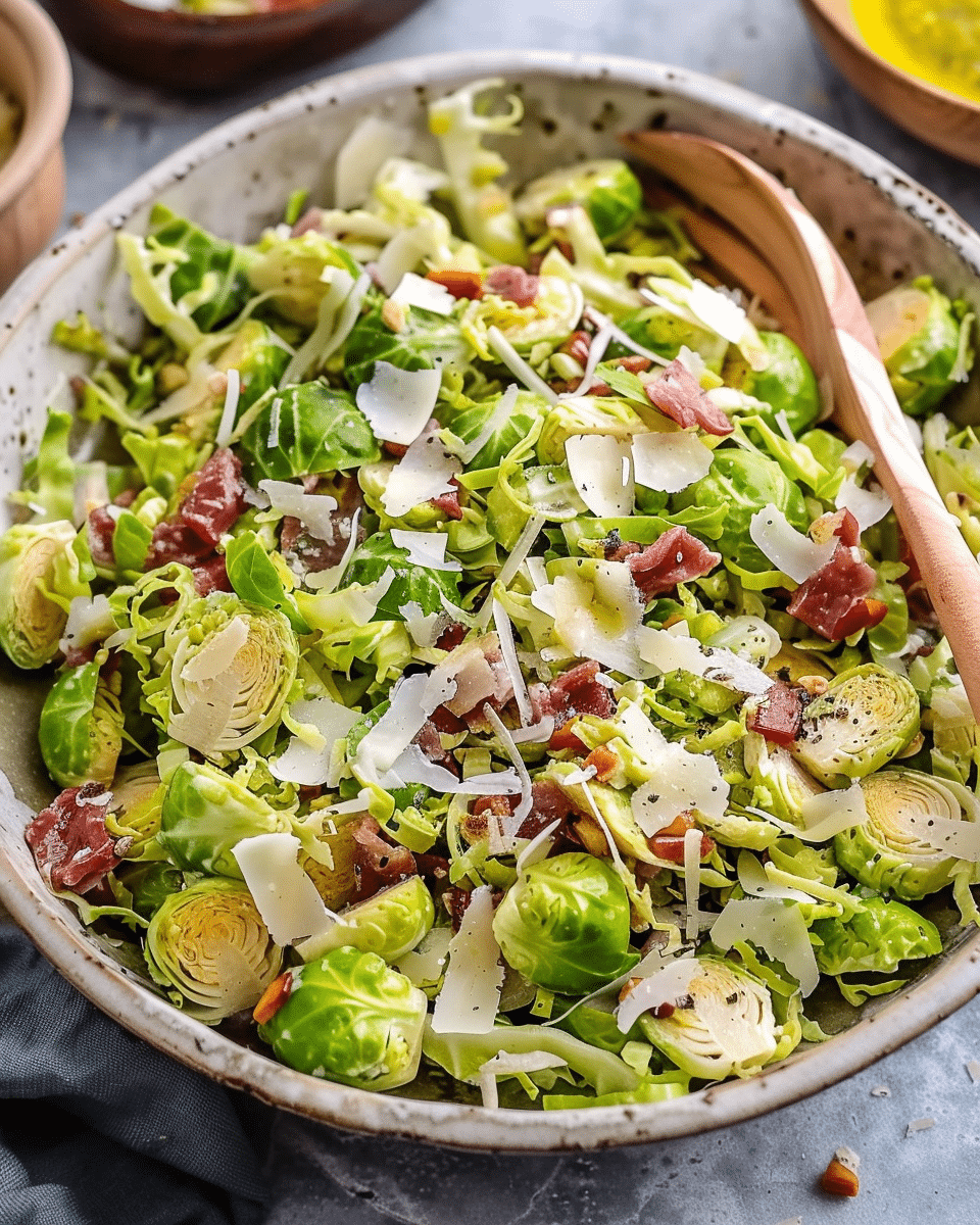 Italian Chopped Brussels Sprouts Salad