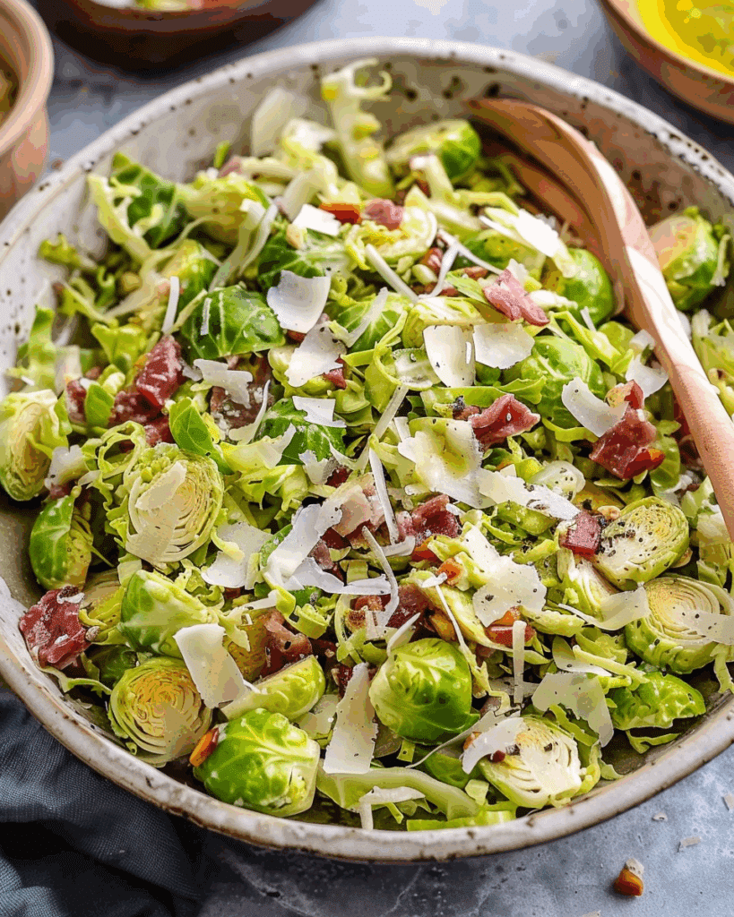 Italian Chopped Brussels Sprouts Salad