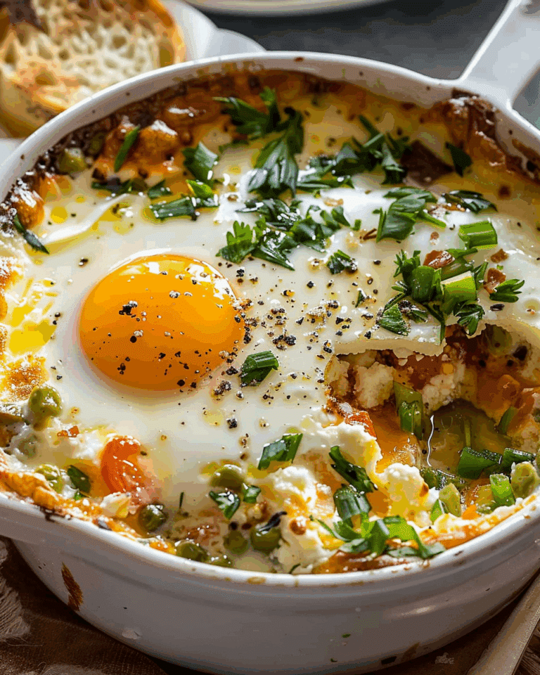 Baked Feta Eggs with Spinach and Tomatoes