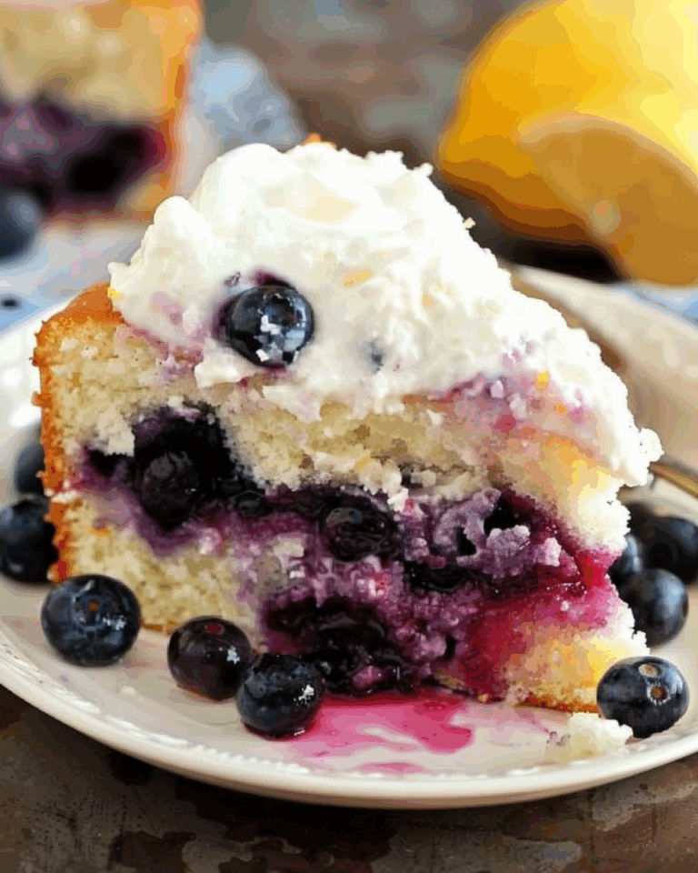 Lemon Blueberry Pudding Cake