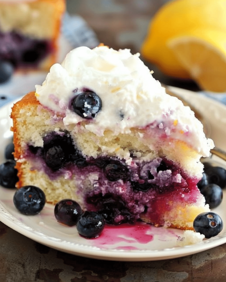 Lemon Blueberry Pudding Cake