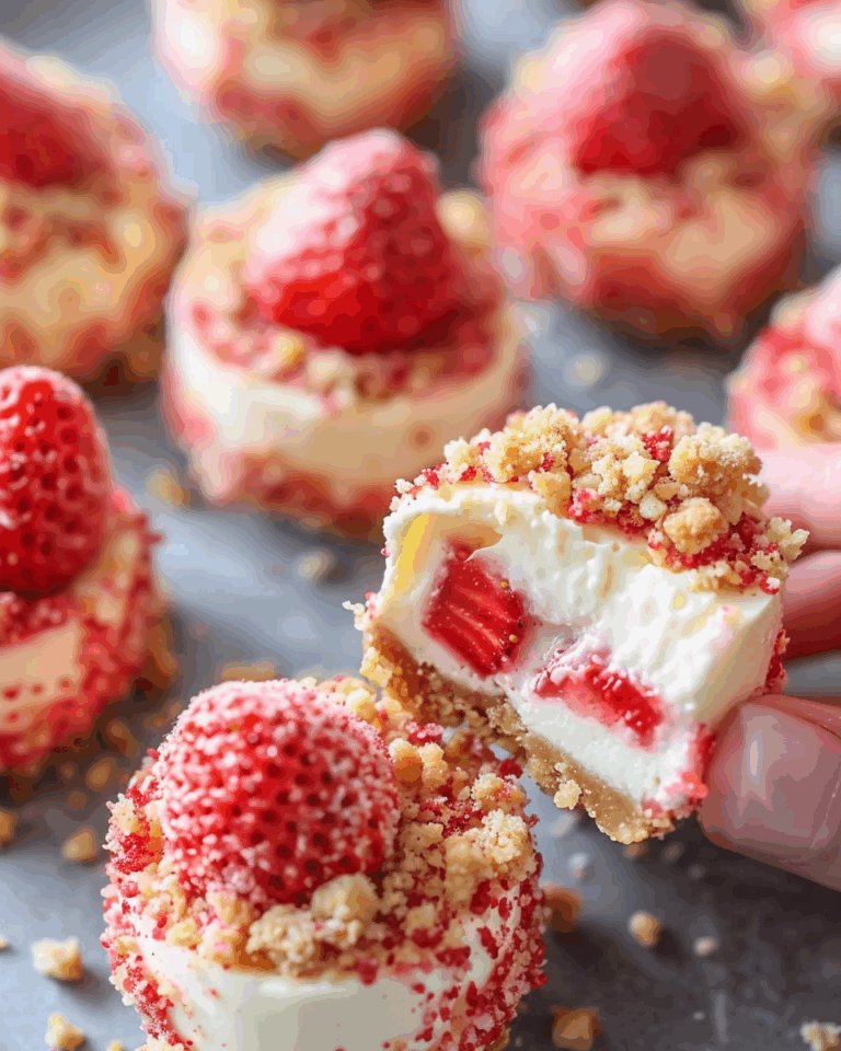 Strawberry Crunch Cheesecake Bites