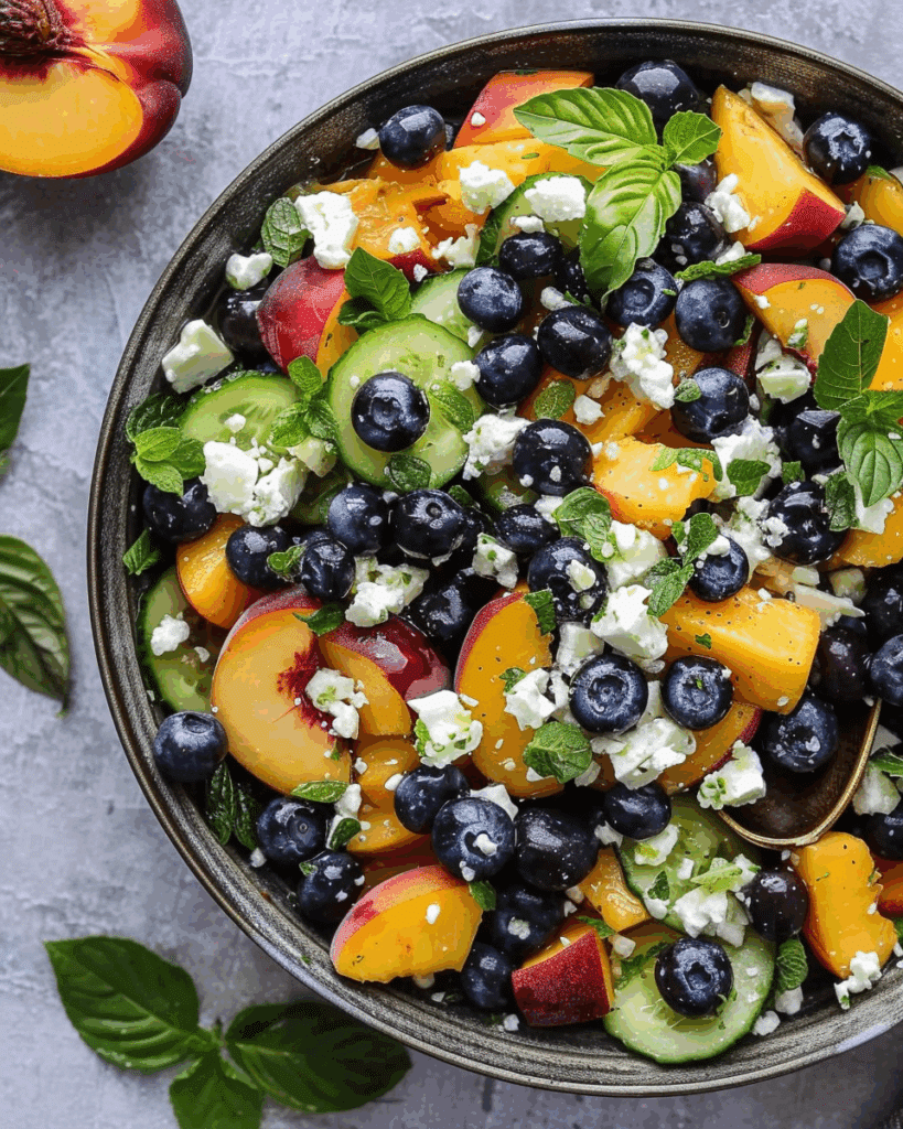 Blueberry Peach Feta Salad