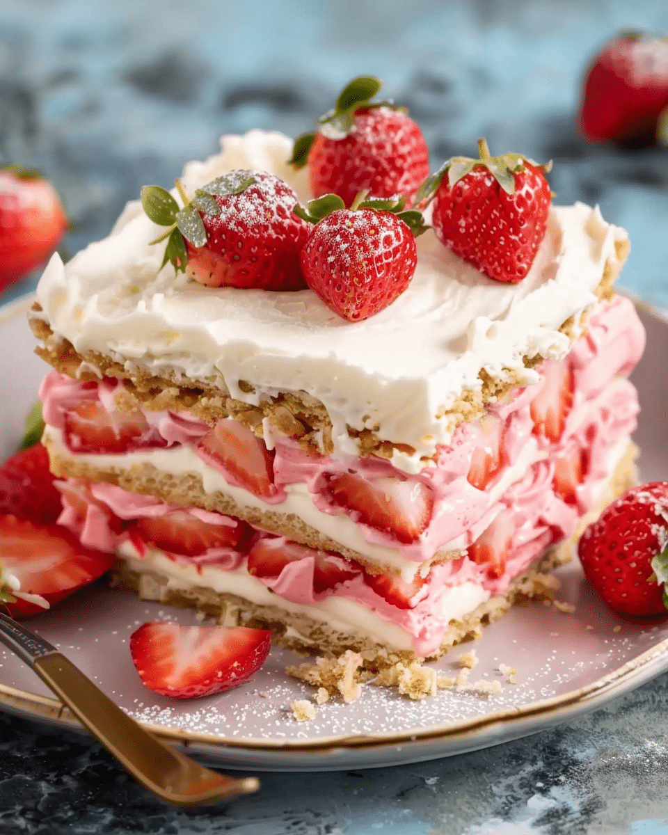 Strawberry Eclair Cake