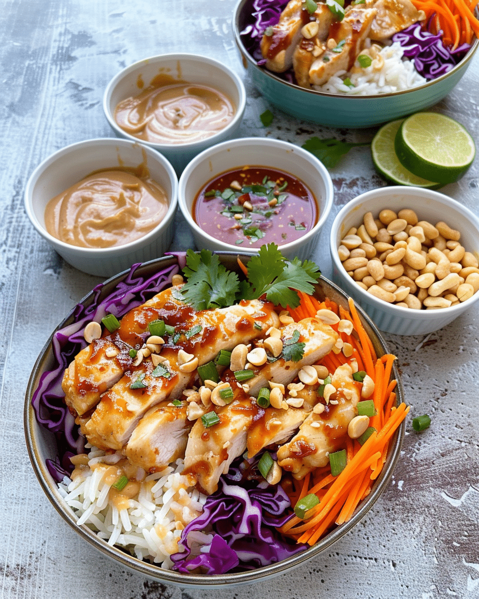 Peanut Yum Yum Chicken & Rice Bowls