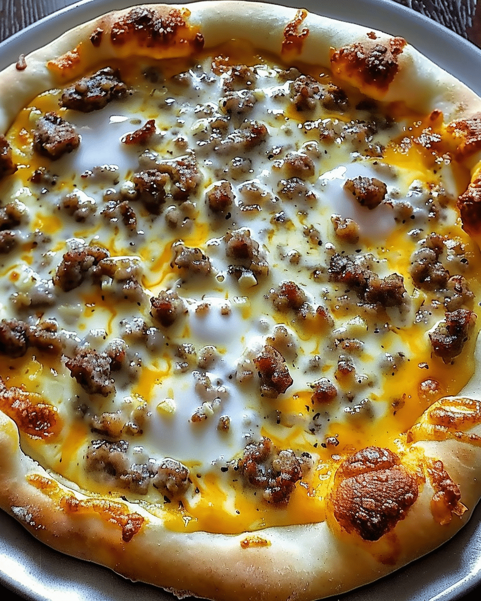 Sausage Gravy Breakfast Pizza