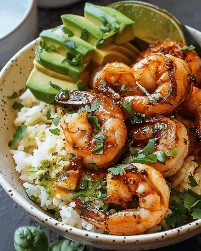 Spicy Shrimp and Avocado Rice Bowl