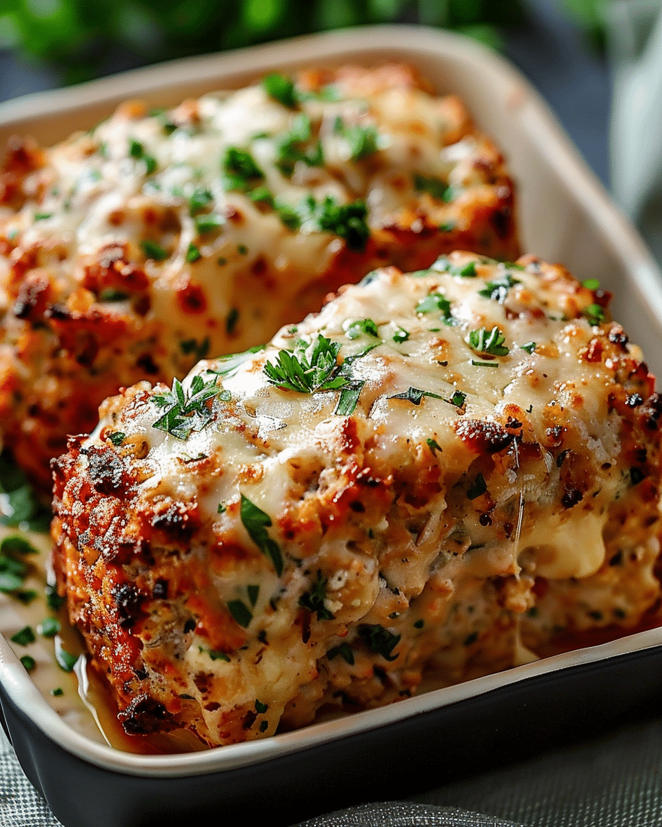 Garlic Parmesan Chicken Meatloaves
