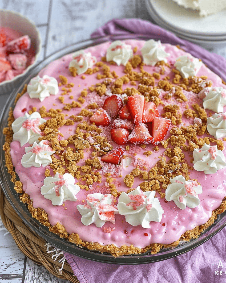 Strawberry Shortcake Freezer Pie