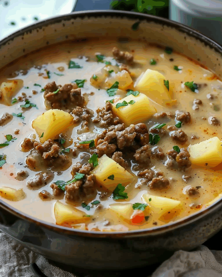 Cheesy Hamburger Potato Soup