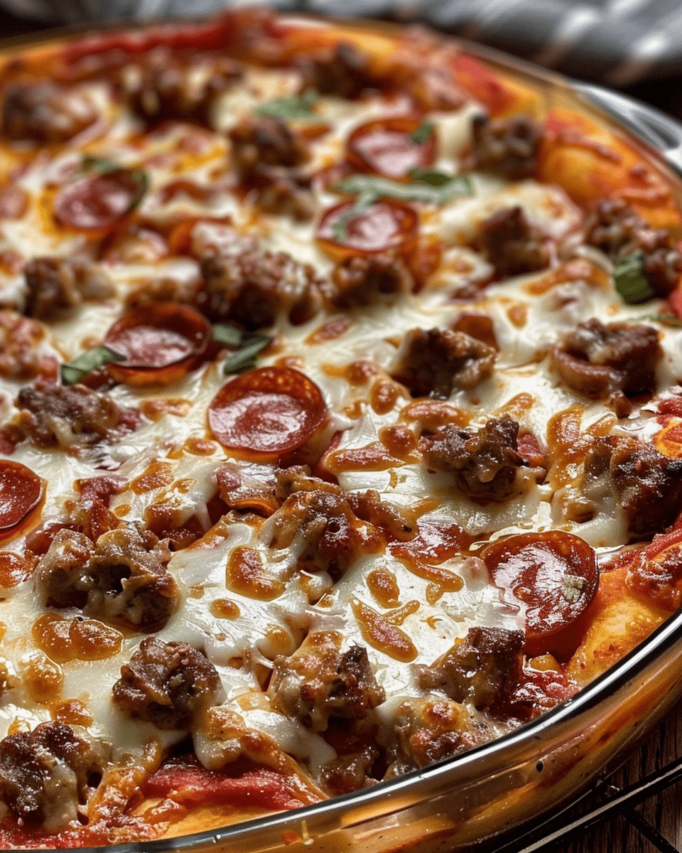 Meat Lovers Pizza Casserole