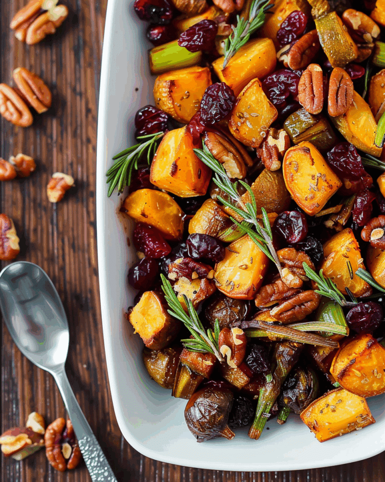 Roasted Fall Vegetables with Cranberries and Maple Walnuts