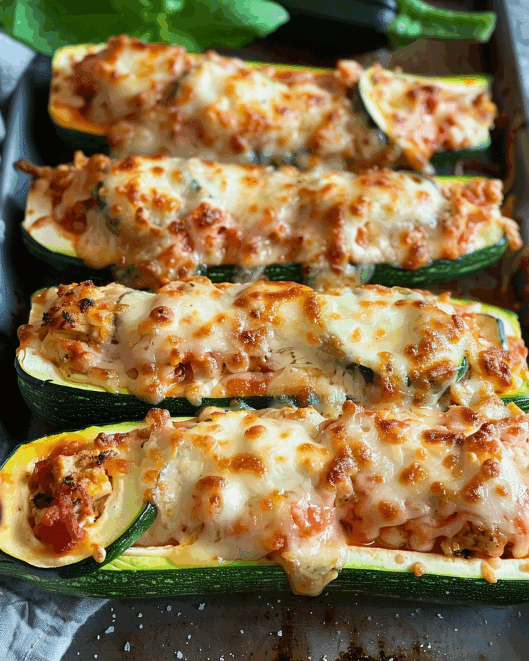 Keto Chicken Parmesan Zucchini Boats