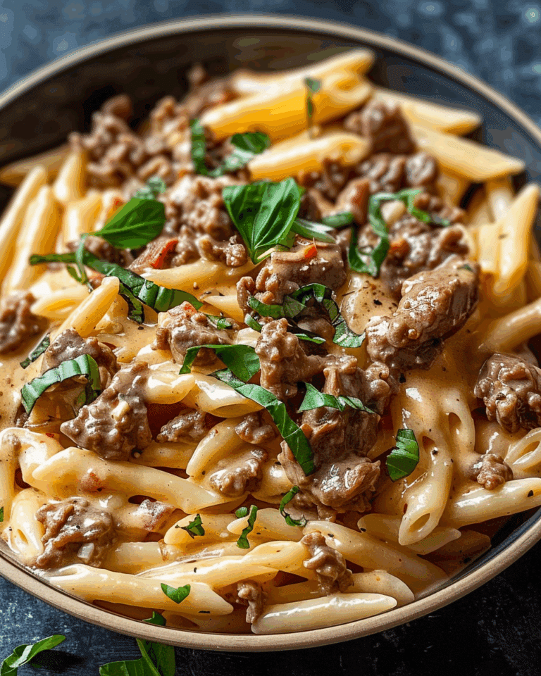 High Protein Creamy Beef Pasta